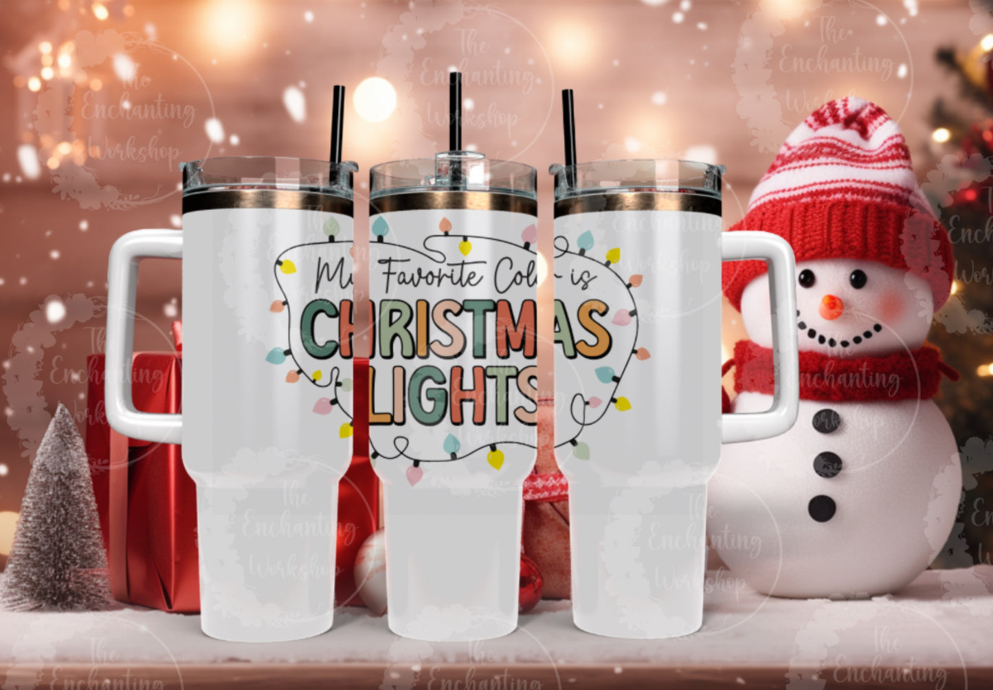 My Favorite Color is Christmas Lights 40oz Tumbler