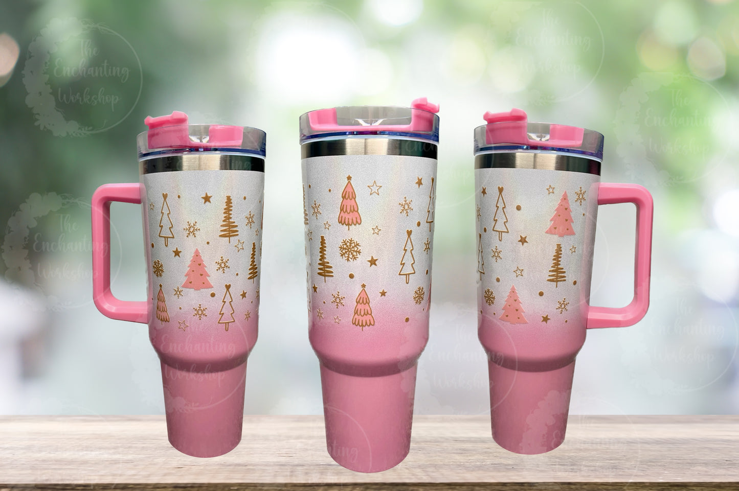 Dainty Pink Christmas 40oz Tumbler