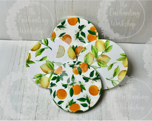 Citrus Splash Ceramic Coaster Set