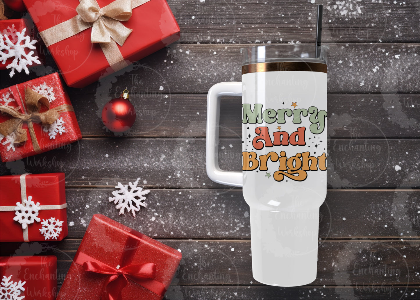 Merry and Bright 40oz Tumbler
