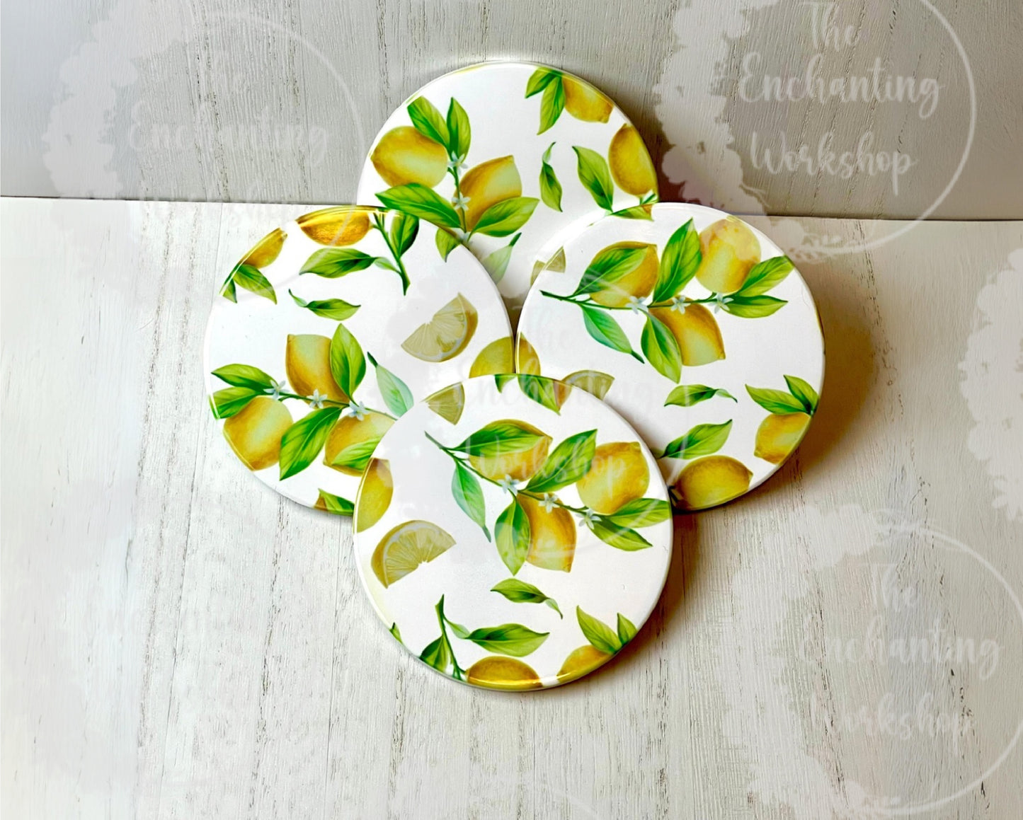 Lemon Fresh Ceramic Coaster Set