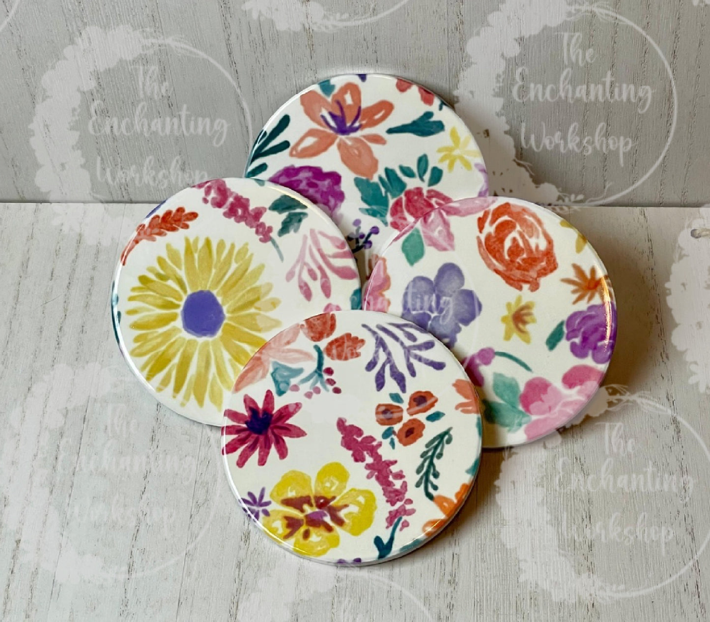 Blossom Bliss Ceramic Coaster Set