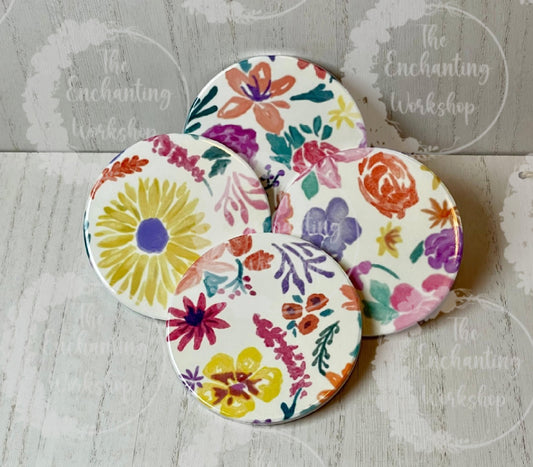 Blossom Bliss Ceramic Coaster Set