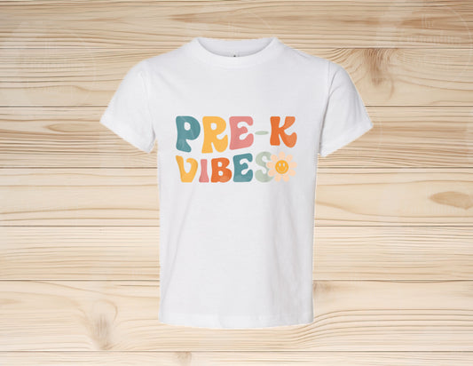 Kids Groovy School Vibes T-shirt, Pre-K, Kindergarten, First, Second, Third, Fourth, Fifth Grade
