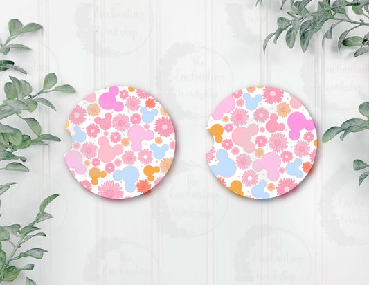 Springtime Mickey Car Coaster Set