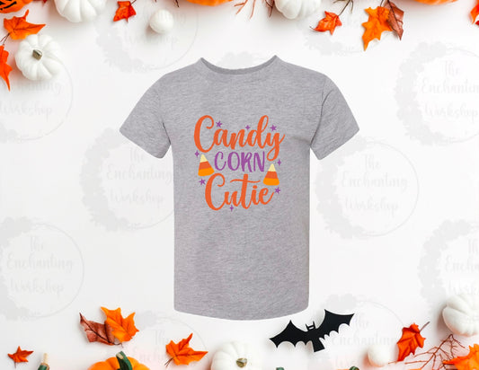 Candy Corn Cutie Kids Halloween T-Shirt