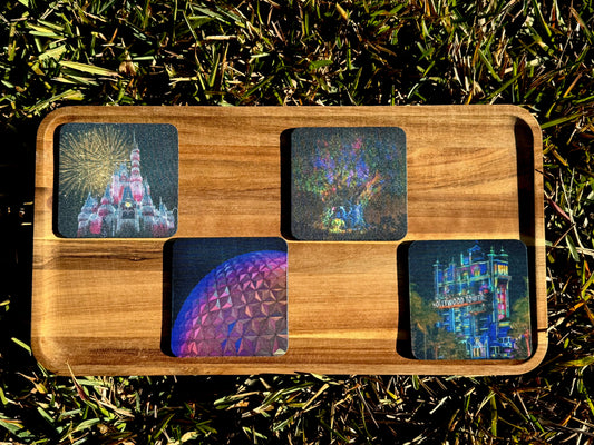 After-Dark Park Dreams Rubber Coaster Set
