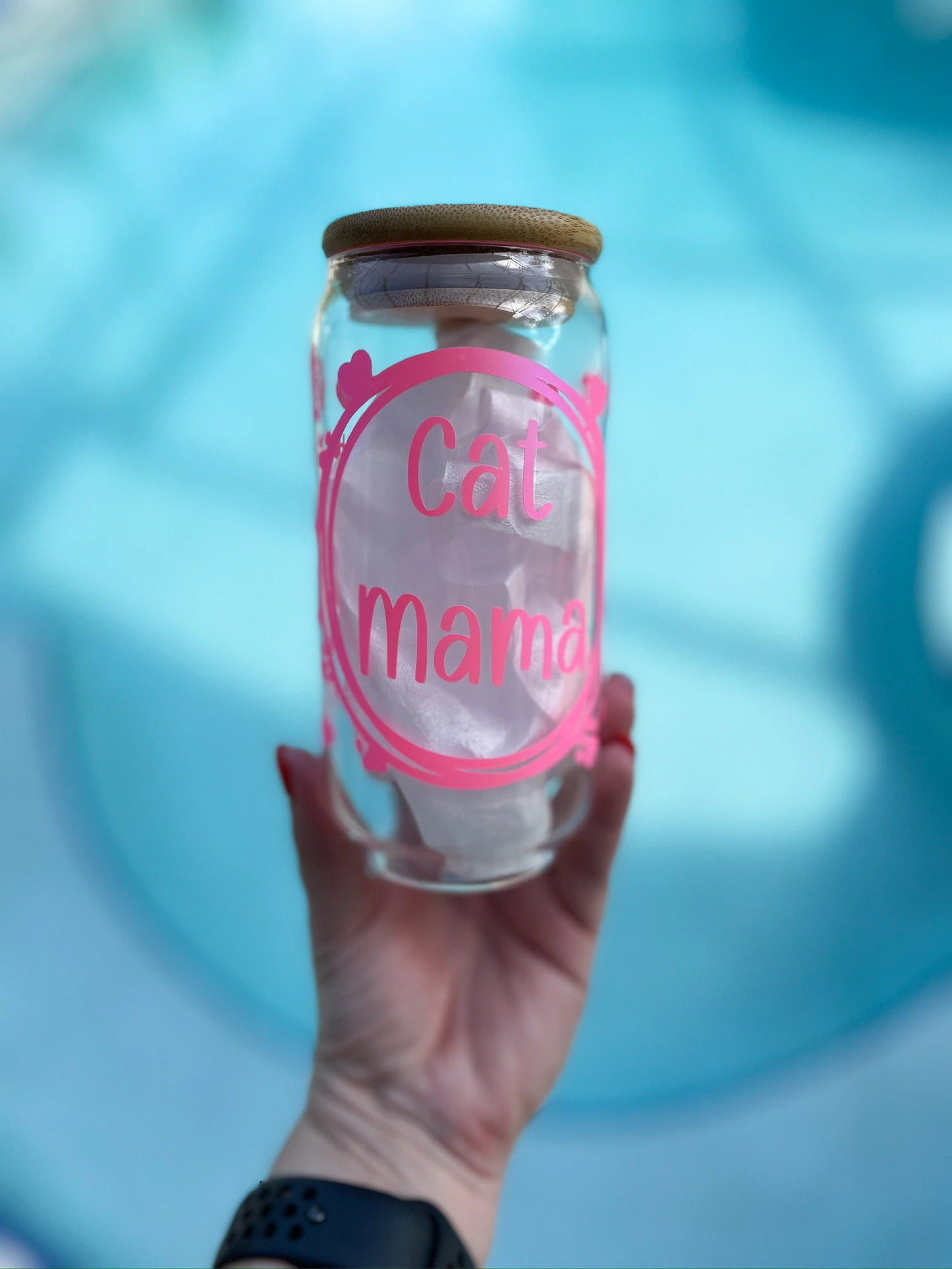 Cat Mama Iced Coffee Cup with Lid & Straw